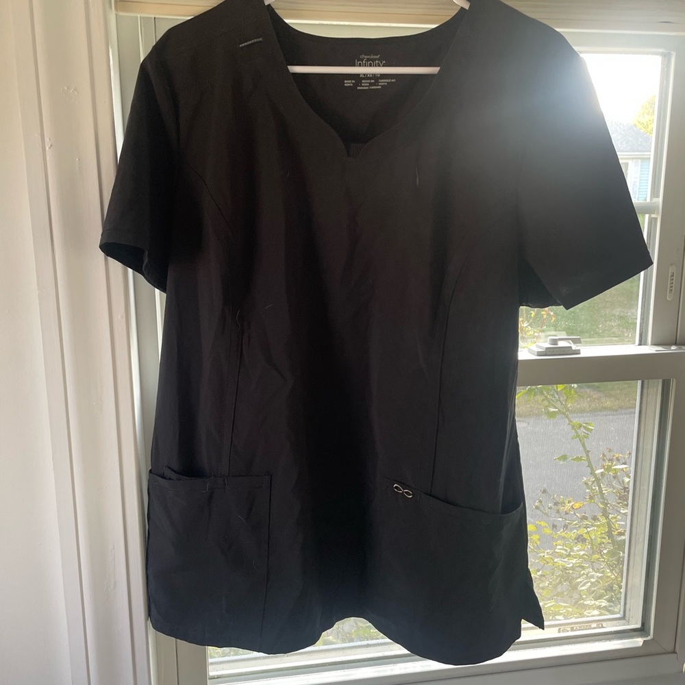 Cherokee Infinity Black Scrub Top